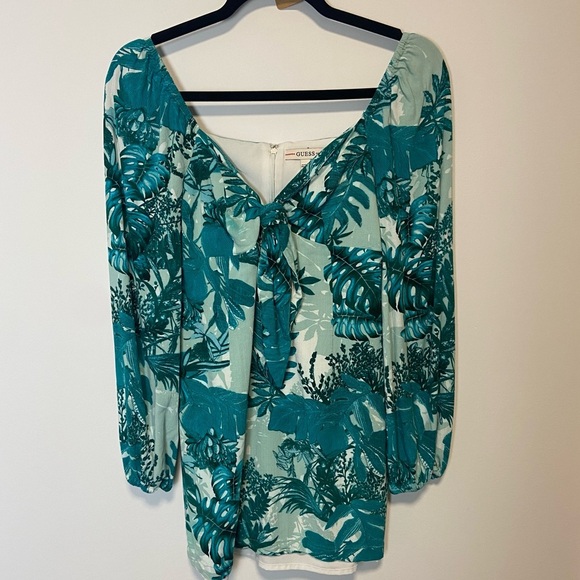⚪️ Guess tropical print long sleeve twist dress mini - Picture 4 of 12